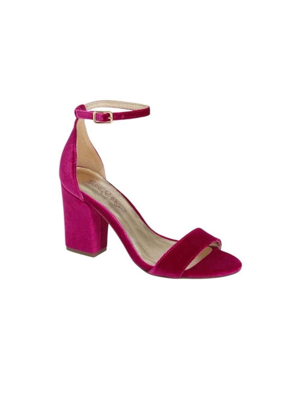 Lily Pulitzer Amber Lynn Pink velvet heels